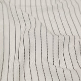 Italian White and Black Broken Chalk Stripe Stretch Woven