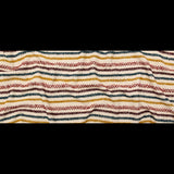 Italian Ivory, Maroon, Cumin and Teal Striped Blended Tweed