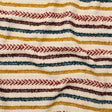 Italian Ivory, Maroon, Cumin and Teal Striped Blended Tweed