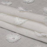 Off-White 3D Sunflower Embroidered Cotton Voile