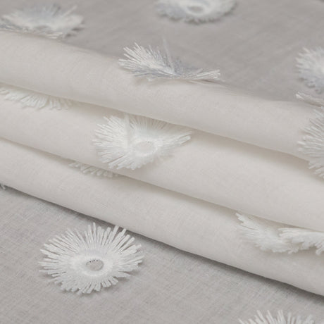 Off-White 3D Sunflower Embroidered Cotton Voile