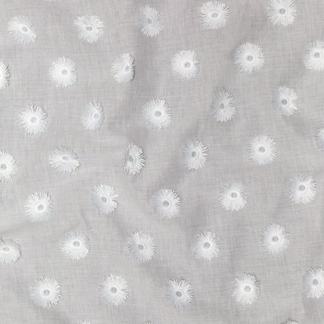 Off-White 3D Sunflower Embroidered Cotton Voile