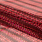 Famous NYC Designer Red and Pink Striped Silk Chiffon