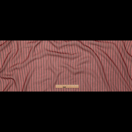 Famous NYC Designer Red and Pink Striped Silk Chiffon