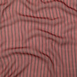 Famous NYC Designer Red and Pink Striped Silk Chiffon