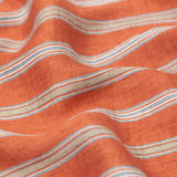 Italian Redwood and Blue Striped Rayon Woven