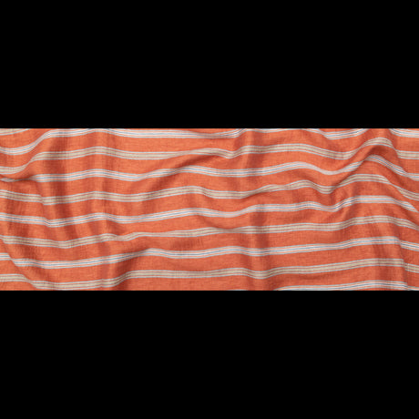 Italian Redwood and Blue Striped Rayon Woven