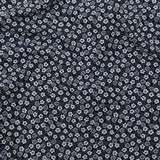 French Navy and White Floral Jacquard