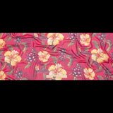 Italian Deep Magenta Floral Polyester Georgette