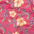 Italian Deep Magenta Floral Polyester Georgette