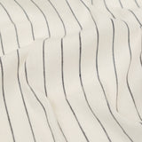 Stretch Linen - Metallic Silver and Black Stripes on White - Lindasol Collection