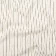 Stretch Linen - Metallic Silver and Black Stripes on White - Lindasol Collection