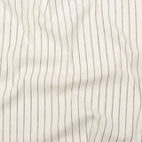 Stretch Linen - Metallic Silver and Black Stripes on White - Lindasol Collection
