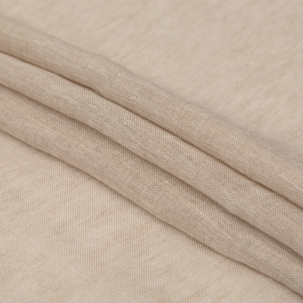 Linen Scrim with Metallic Foil - Gold on Oatmeal - Talatha Collection