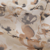 Candied Ginger, Chateau Gray and Golden Brown Abstract Silk Chiffon