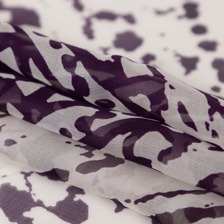 Blackberry Wine and Pumice Stone Abstract Silk Chiffon