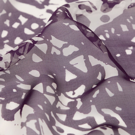 Blackberry Wine and Pumice Stone Abstract Silk Chiffon