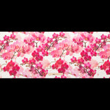 Tilted Pink Orchid and White Alyssum Printed Linen Woven