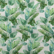 Green Banana and Palm Leaves Printed Ivory Linen Woven