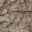 Mesh with Sequins - Metallic Gold Cracking Spots on Pale Beige