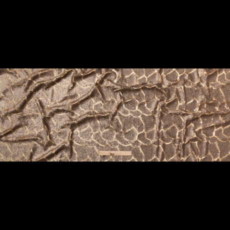Mesh with Sequins - Metallic Bronze Cracking Spots on Dark Beige