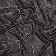 Mesh with Sequins - Metallic Black Cracking Spots on Black