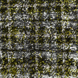 Mesh with Baby Sequins - Metallic Green and Silver on Black