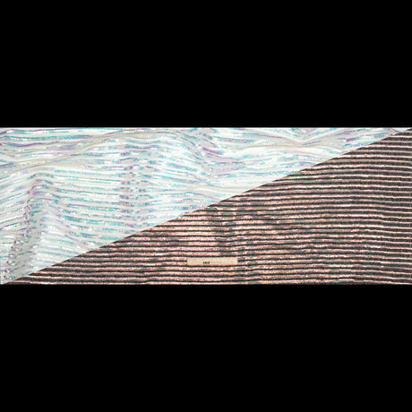 Netting with Baby Sequins - Aqua and Pink Iridescent Stripes on White