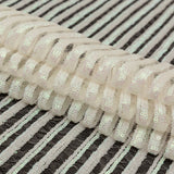 Netting with Baby Sequins - Glittery Green and Pink Iridescent Stripes on White