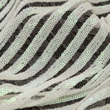 Netting with Baby Sequins - Glittery Green and Pink Iridescent Stripes on White