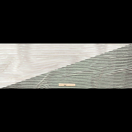 Netting with Baby Sequins - Glittery Green and Pink Iridescent Stripes on White