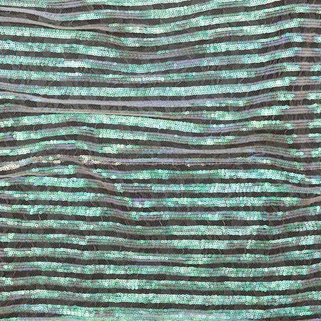 Netting with Baby Sequins - Green, Blue and Pink Iridescent Stripes on White