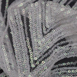Glittery Green and Pink Iridescent Chevron Baby Sequins on White Tulle