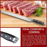 Saken 12" Hollow/Granton/Duo Edge Slicing Carving Knife, German Stainless Steel