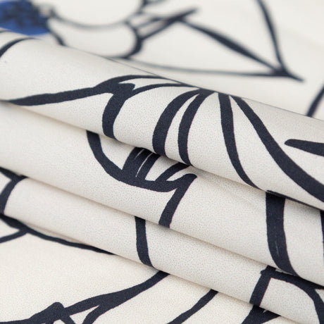 Mood Exclusive Night in Tunisia White and Blue Cotton Poplin