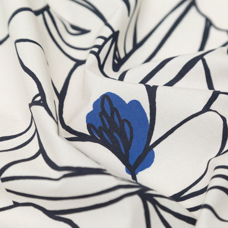 Mood Exclusive Night in Tunisia White and Blue Cotton Poplin