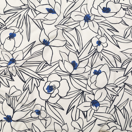 Mood Exclusive Night in Tunisia White and Blue Cotton Poplin