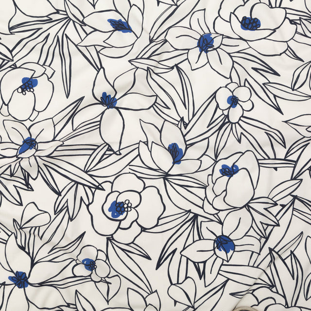 Mood Exclusive Night in Tunisia White and Blue Cotton Poplin