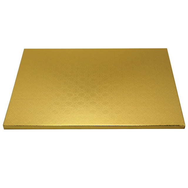 O'Creme Half Size Rectangular Gold Foil Cake Board, 1/2" Thick, Pack of 5