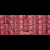 Cardinal Red Damask Cotton Voile with Metallic Gold Stripes