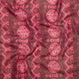 Cardinal Red Damask Cotton Voile with Metallic Gold Stripes