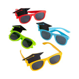Kids Graduation Multicolor Plastic Novelty Sunglasses – 5" x 3", Pack of 12