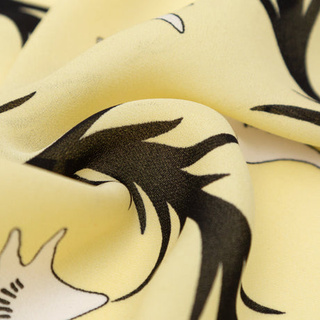Milly Italian Creme Brulee, Lima Bean and Black Printed Silk Chiffon