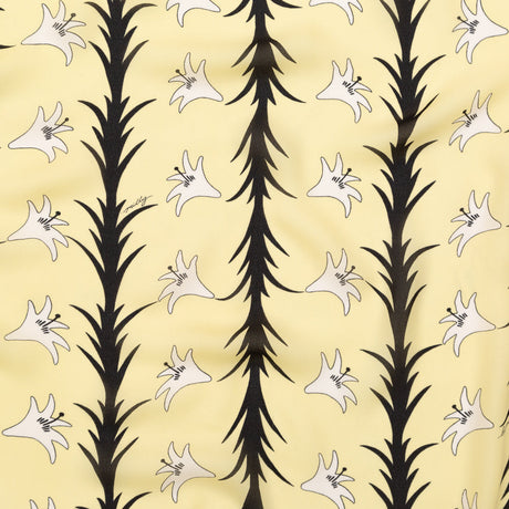 Milly Italian Creme Brulee, Lima Bean and Black Printed Silk Chiffon