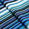 Zulu Stripes Poly Spandex Fabric - Red Multi, Blue Multi, Wide Horizontal Stripes, 58-60" Width (1 Yard)