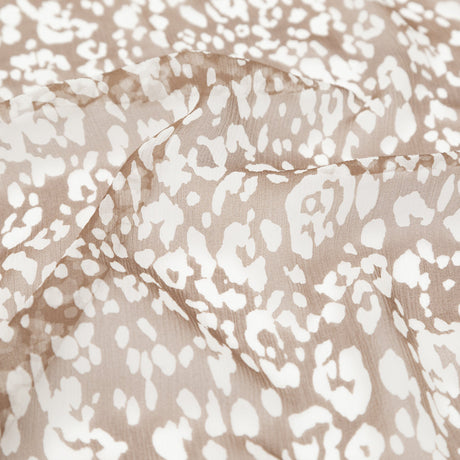 Wicker Ground and Cream Cobb Abstract Crinkled Silk Chiffon