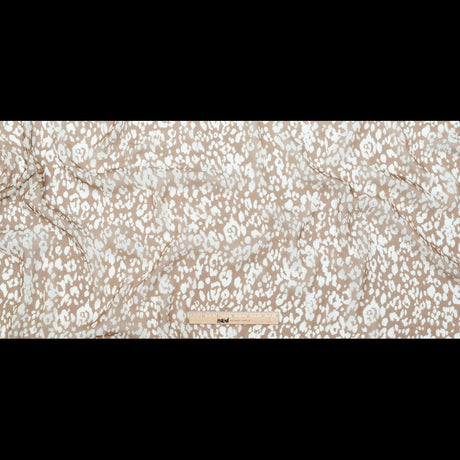 Wicker Ground and Cream Cobb Abstract Crinkled Silk Chiffon
