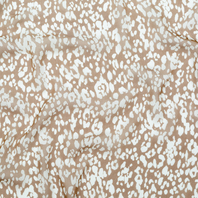 Wicker Ground and Cream Cobb Abstract Crinkled Silk Chiffon