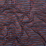 Deep Well and Chili Oil Tactile Striped Polyester Knit