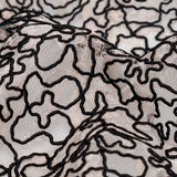 Peach Floral Chantilly Lace with Black Abstract Cording
